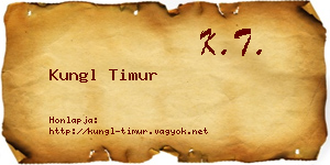 Kungl Timur névjegykártya